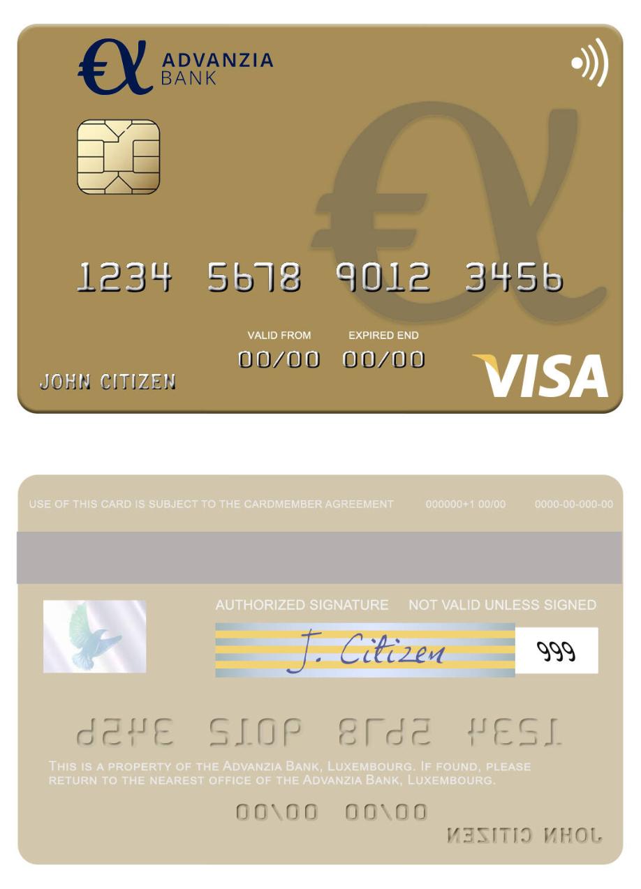 Luxembourg Advanzia Bank visa card